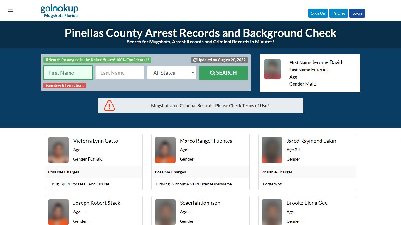 Pinellas County Mugshots, Pinellas County Arrest Records - GoLookUp